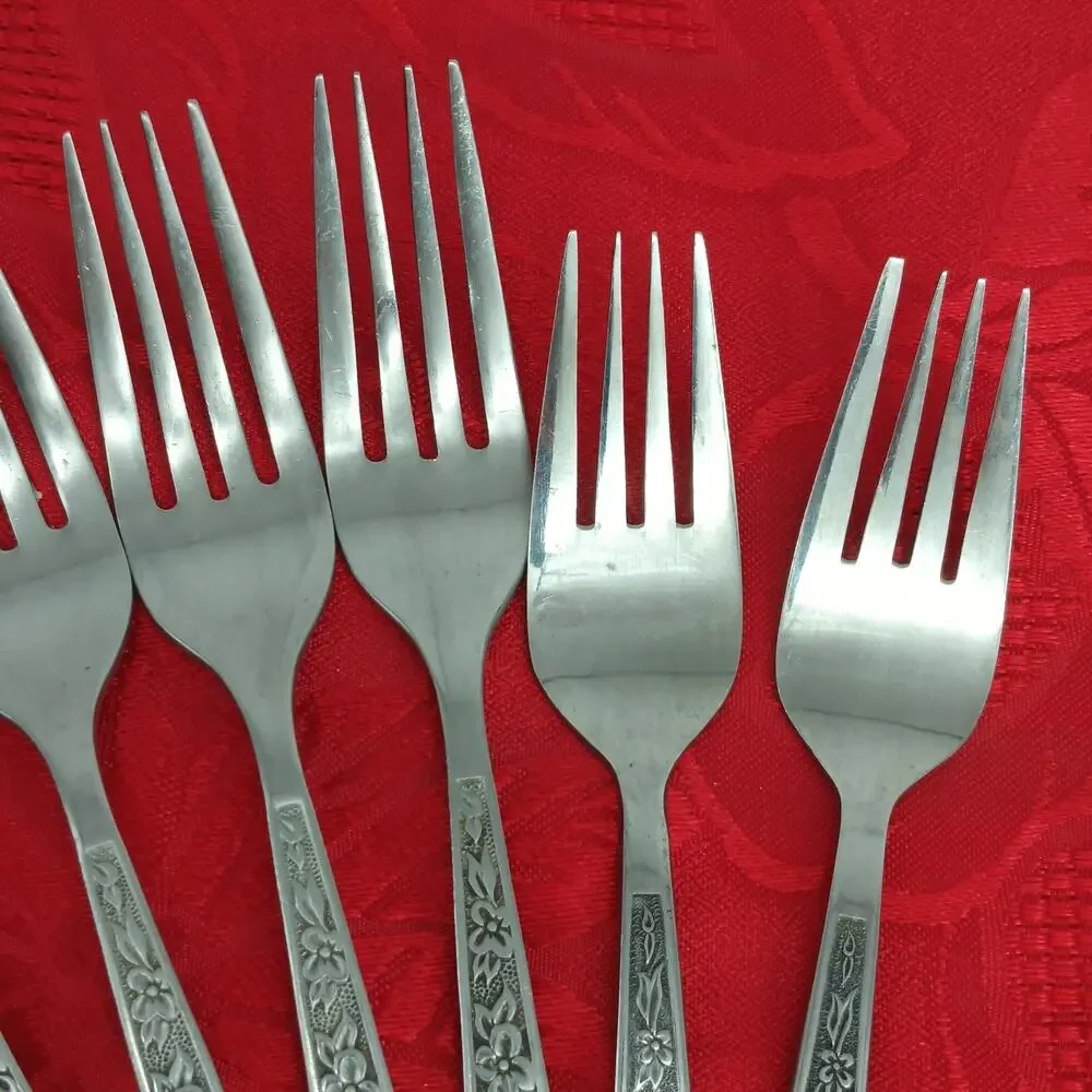 9X Forks La Spana Stanley Roberts Stainless MCM Dinner Salad Flatware